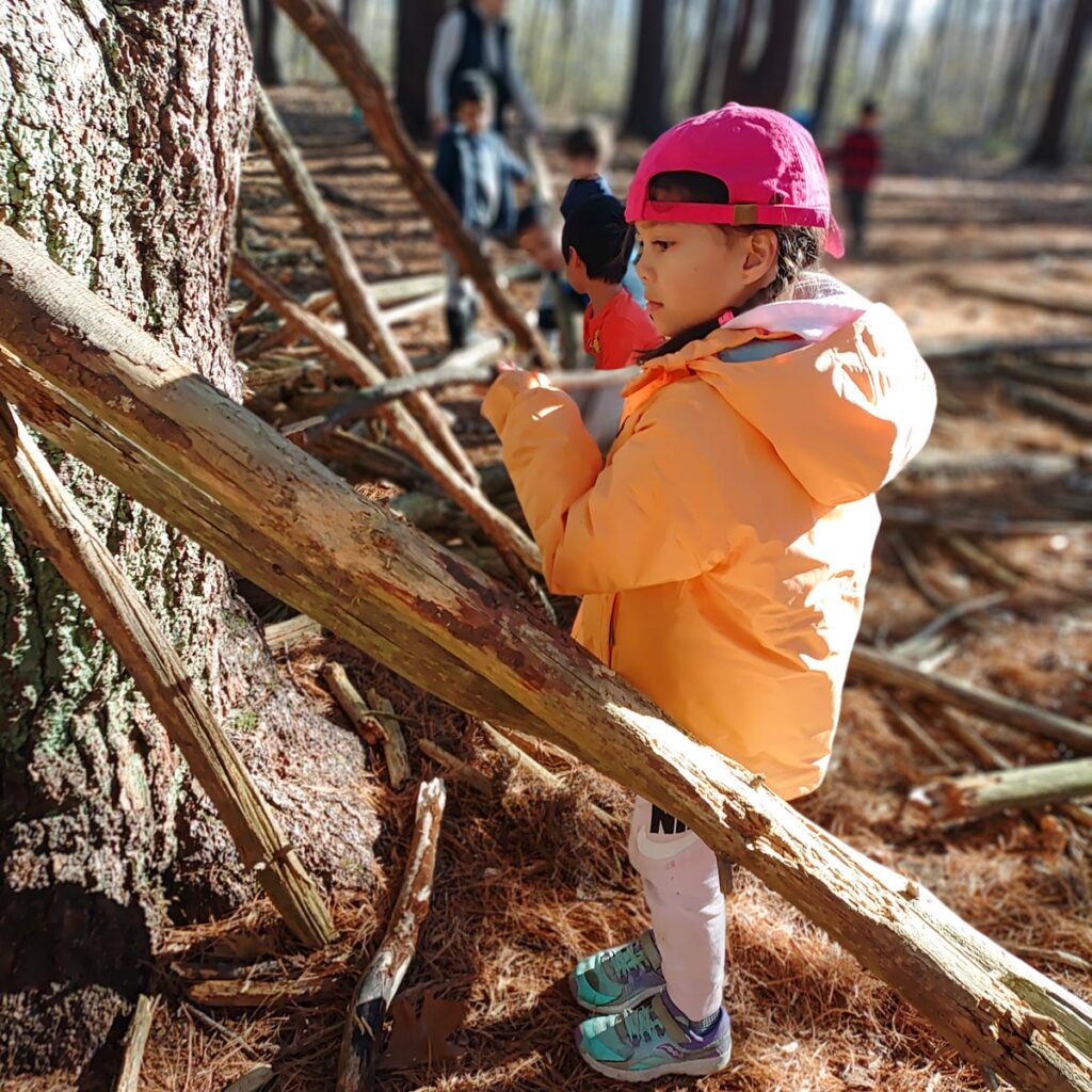 Riverbend students in the forest