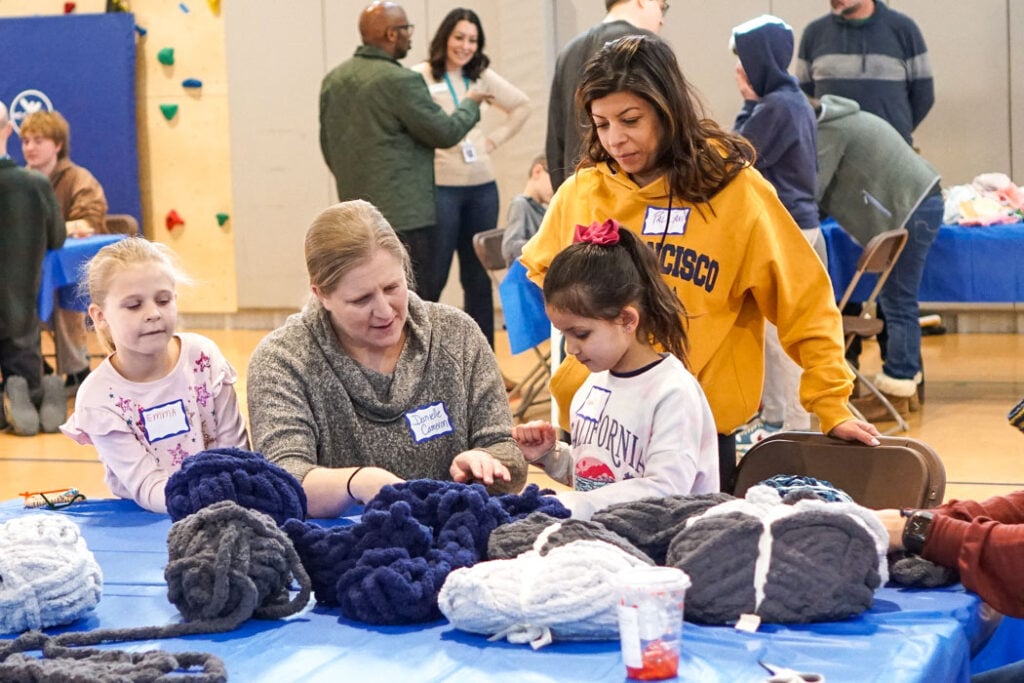 Parents and students at Riverbend GIVES