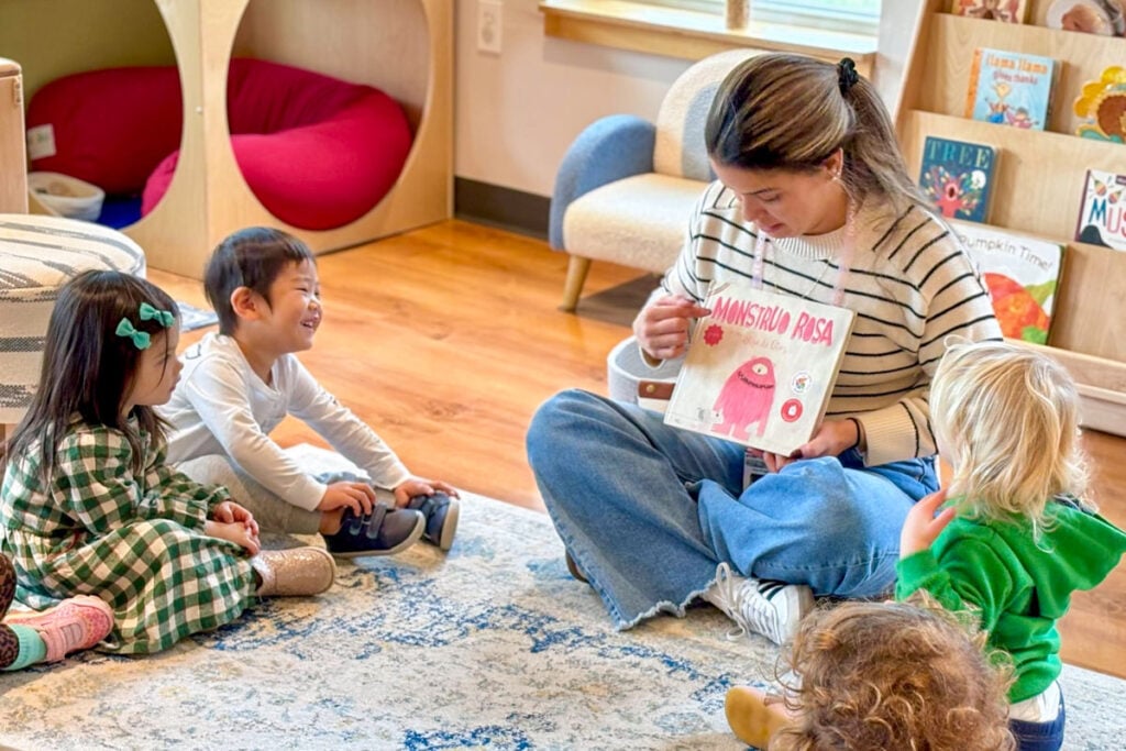 Teacher reading to students