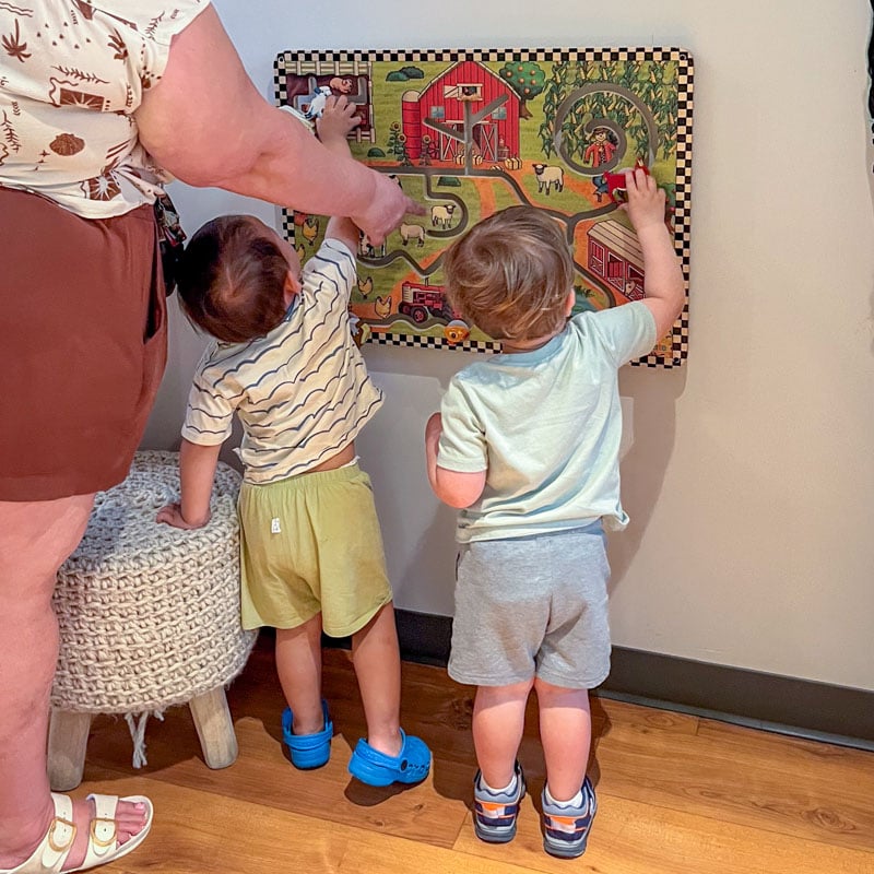 Toddlers playing at Riverbend